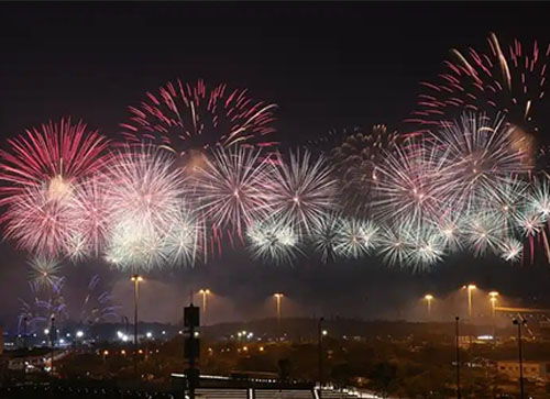 长汀县焰火晚会